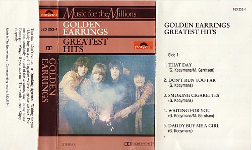 Golden Earring Greatest Hits MFTM cassette inlay 1984 NL